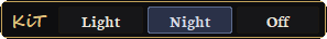 The KiT control bar with Night selected